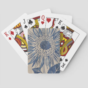 Indigo Sunflower Playing Cards