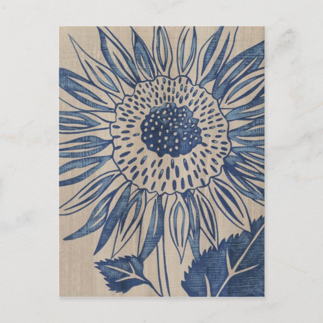 Indigo Sunflower Postcard (Front)