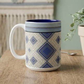 Indigo Symmetry Two-Tone Coffee Mug