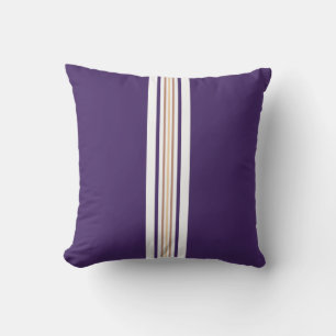 indigo, tan and cream vertical lines decoration cushion