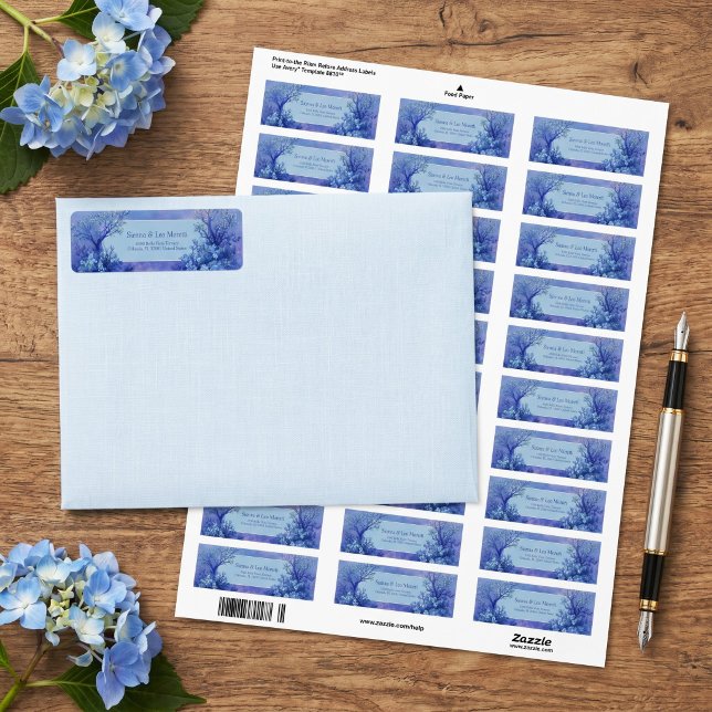 Indigo Tree Lavender Mist Botanical Return Address Label (Creator Uploaded)