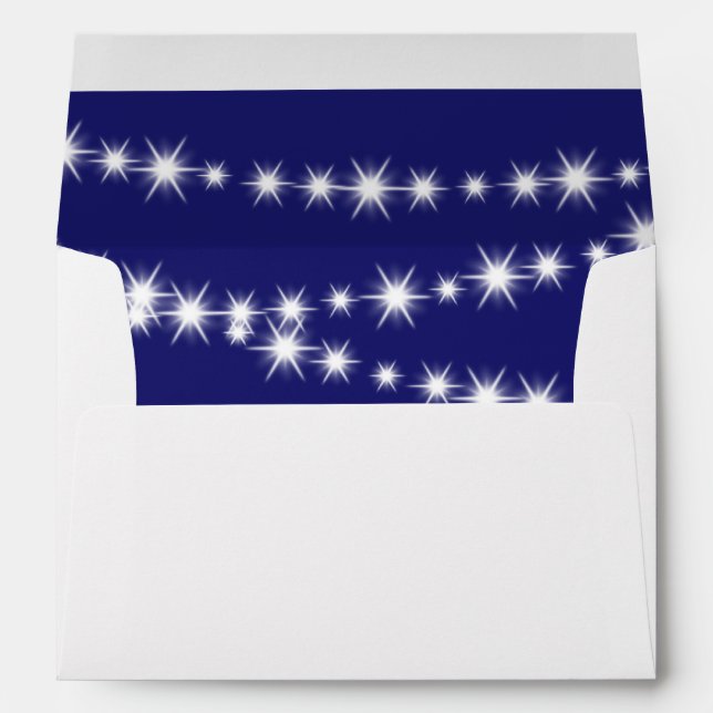 Indigo Twinkle Lights Invitation Envelope (Back (Bottom))