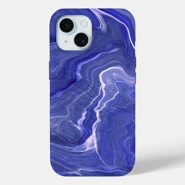 Indigo Violet Agate Marble Abstraction Case-Mate iPhone Case (Back)