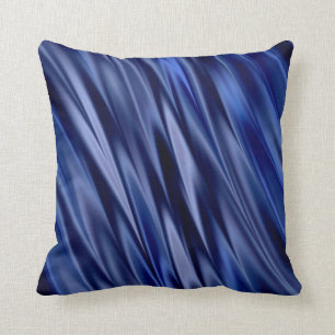 Indigo & violet blue satin style stripes cushion