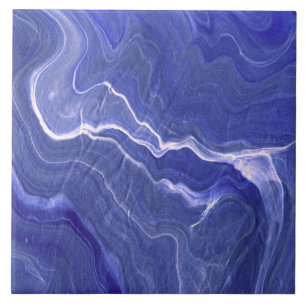 Indigo Violet Very Peri Agate Marble Abstraction Ceramic Tile