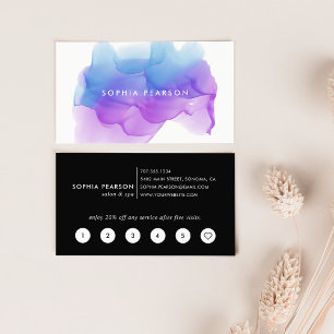 Indigo Watercolor Blot Loyalty Card
