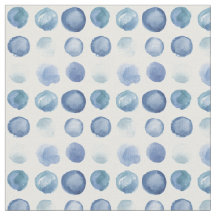 Indigo Watercolor Circles Fabric by Margaret Juul