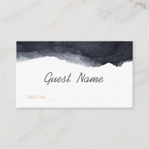 Indigo watercolor modern simple wedding place card