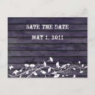 Indigo Wood Save the Date Announcement Postcard