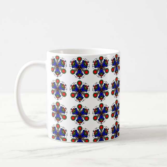Indigo Zen Bloom Coffee Mug (Left)