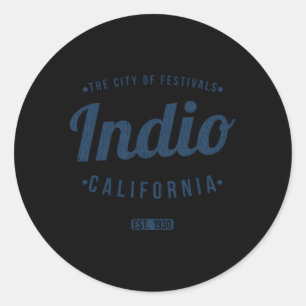 Indio California Minimalist Ca Indio Classic Round Sticker
