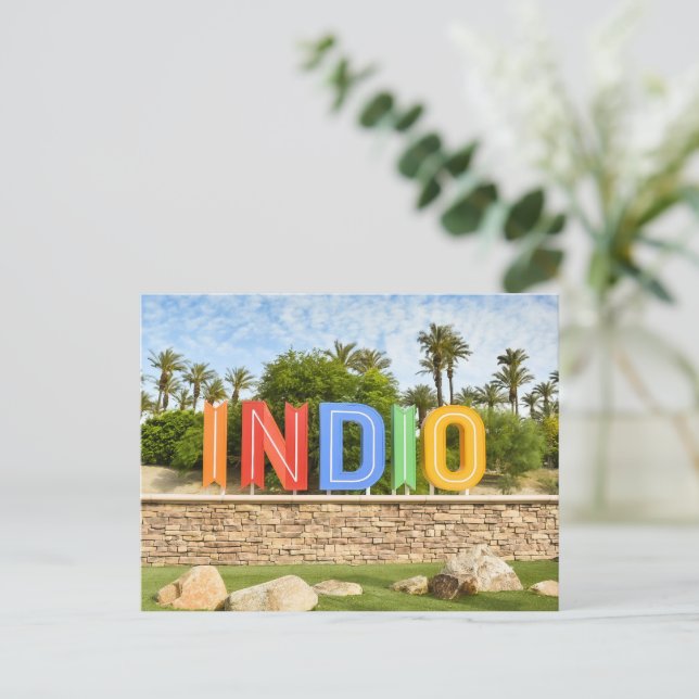 Indio, California Sign Postcard (Standing Front)