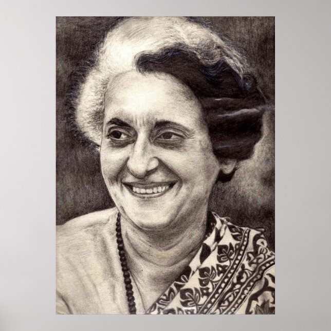 Indira Gandhi Portrait Poster (Front)