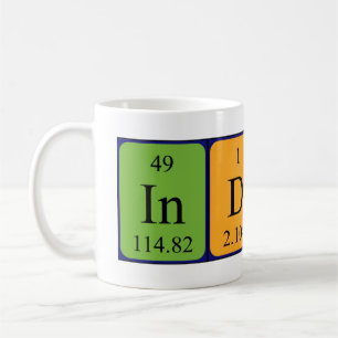 Indira periodic table name mug