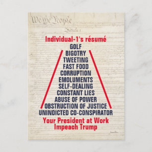 Individual-1 Trump Obstruction Lies May 2019 Postcard