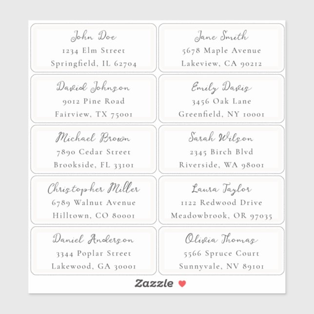 Individual address labels (Sheet)