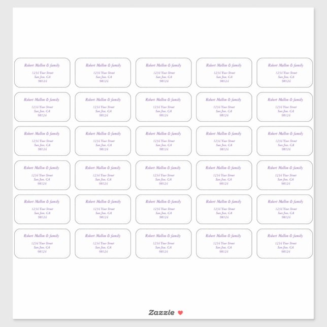 Individual Addressee Mailing Labels No Border (Sheet)
