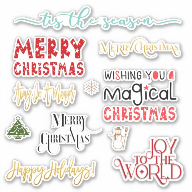 Individual Holiday Greetings Christmas Typography (Front)