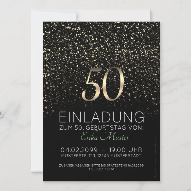 Individual invitation cards 50th birthday (Front)