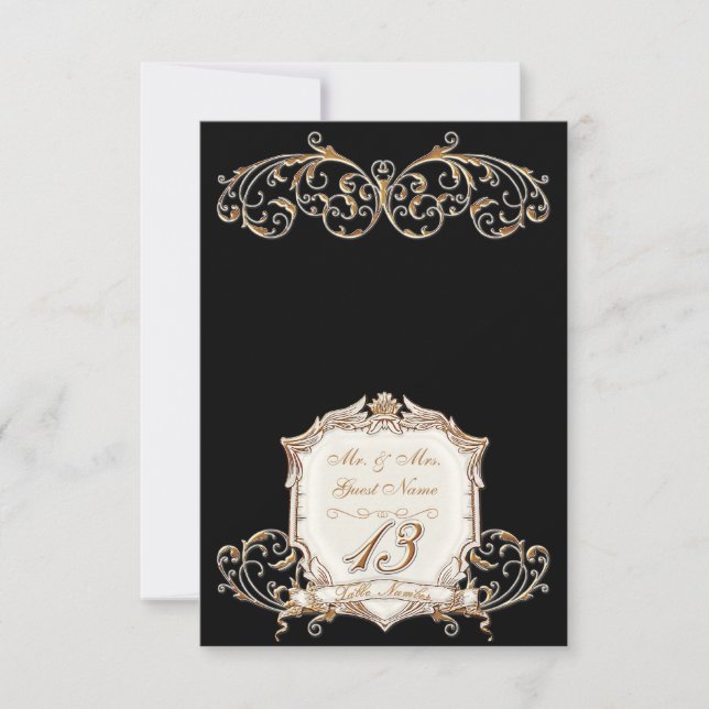 Individual Name Tent Place Cards w Table Numbers (Front)