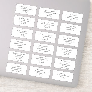 Individual Wedding Guest Name Address Sans Style