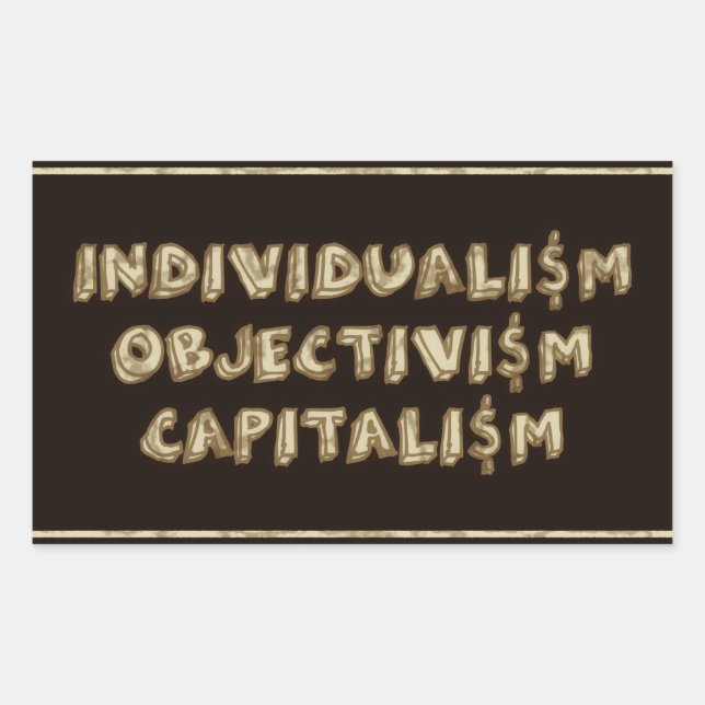 Individualism, Objectivism, Capitalism Stickers (Front)