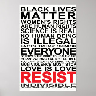 Indivisible Poster Black/Red over light colour