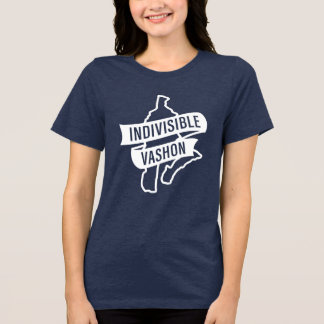 Indivisible Vashon Logo in white (dark shirts) Tri-Blend Shirt