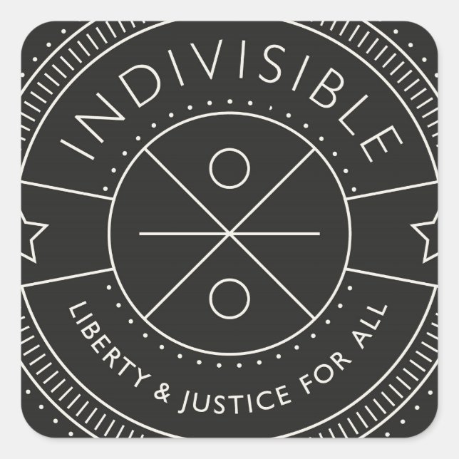 Indivisible, with liberty and justice for all. square sticker (Front)