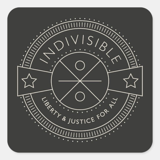 Indivisible, with liberty and justice for all. square sticker (Front)