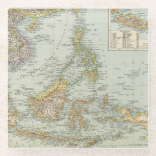 Indo china and Malaysian Archipelago Glass Coaster