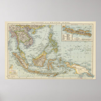 Indo china and Malaysian Archipelago Poster