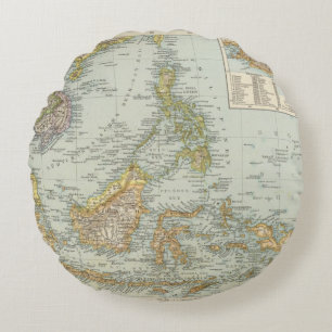 Indo china and Malaysian Archipelago Round Cushion