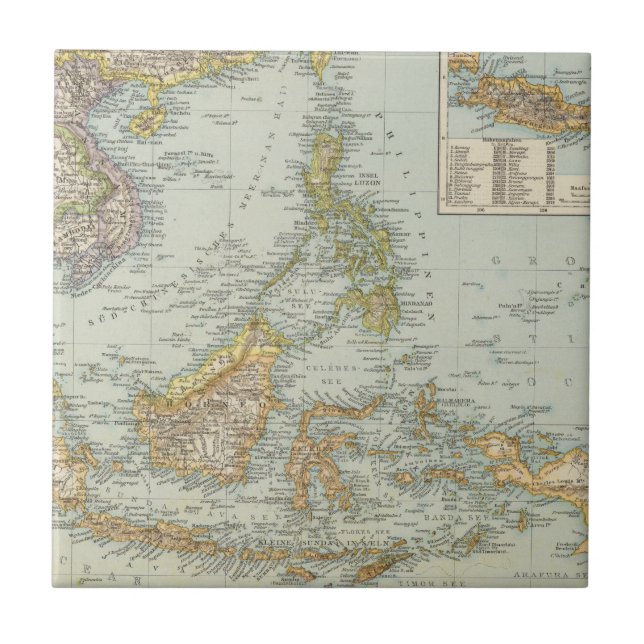 Indo china and Malaysian Archipelago Tile (Front)