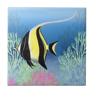 Indo Pacific Reef Moorish Idol Fish Tile