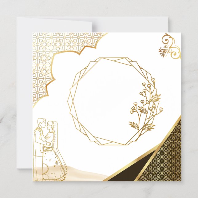 Indo-Pak Style Wedding Invitation Card (Front)