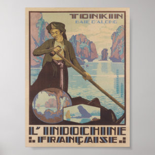 Indochina Vintage Travel Poster