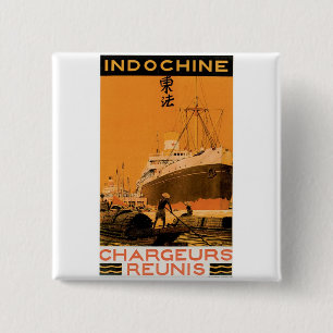 Indochine Chargeurs Reunis 15 Cm Square Badge