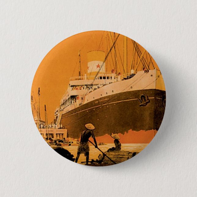 Indochine Chargeurs Reunis 6 Cm Round Badge (Front)