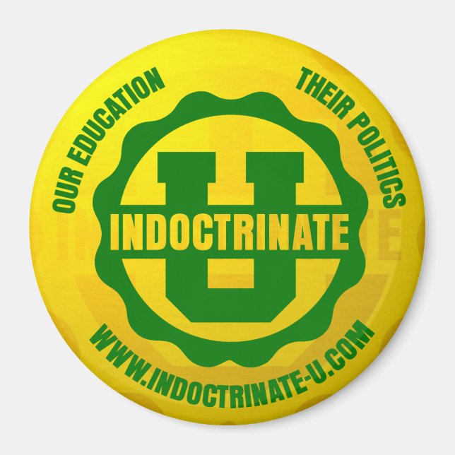 "Indoctrinate U" Radiation Logo Round Magnet (Front)