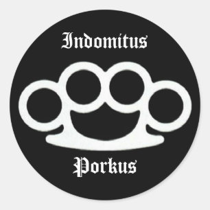 Indomitus Porkus Knuckles Classic Round Sticker