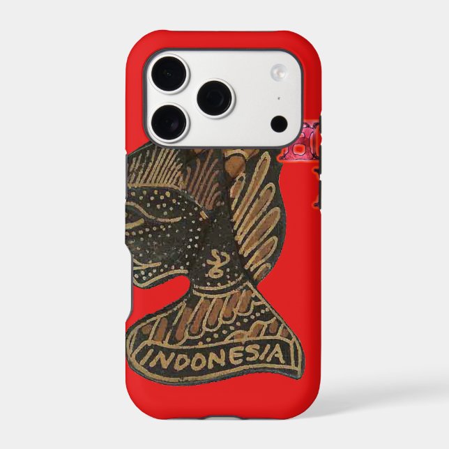 Indonesi Shadow Puppet Hohoho Design on Red canvas (Back)