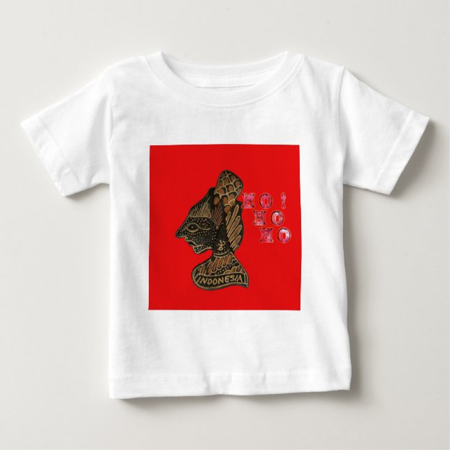 Indonesi Shadow Puppet Hohoho Design on Red canvas Baby T-Shirt (Front)