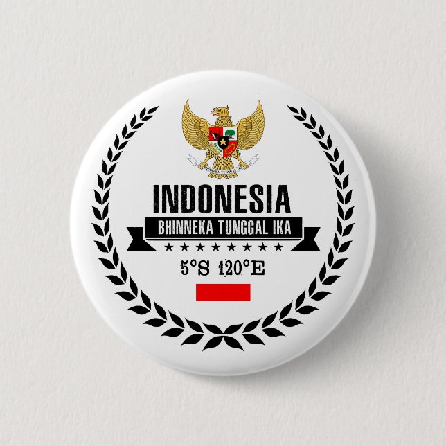 Indonesia 6 Cm Round Badge (Front)