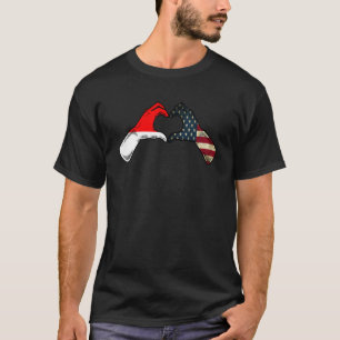 Indonesia American USA Flag USA Indonesian Heart T-Shirt