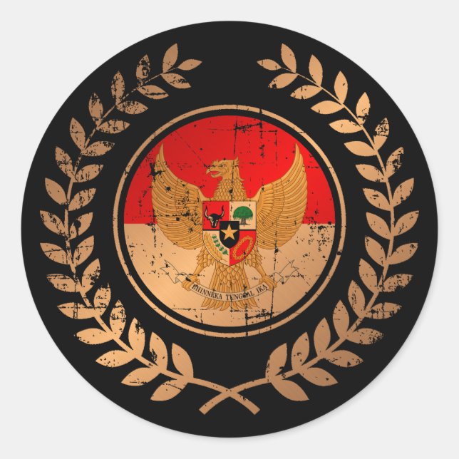 Indonesia Classic Round Sticker (Front)