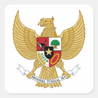 Indonesia Coat of Arms Square Sticker