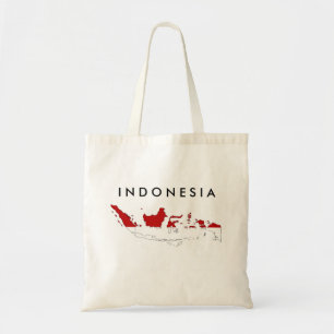 Indonesia country flag map shape silhouette tote bag