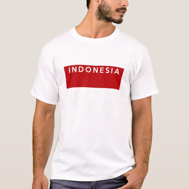 indonesia country flag text name T-Shirt (Front)