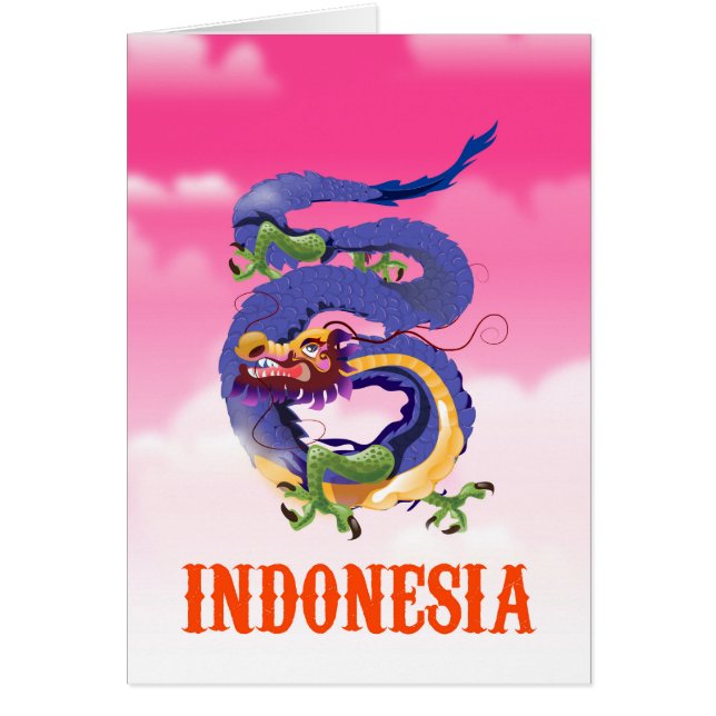 Indonesia Dragon retro travel poster (Front)